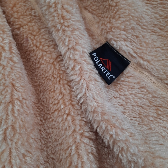 Cabela's Light Camel Teddy Long Vest Mock Neck Zip Up EUC Medium - Picture 12 of 14